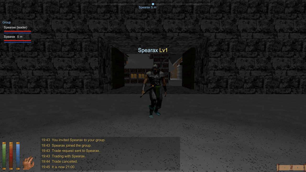 Night in Daggerfall: the streets stay alive, guards patrol.